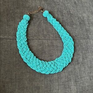 Turquoise Braided Beaded Necklace
